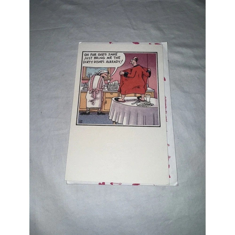 American Greeting Valentine Day Card Naughty Comic Strip Dirty Dishes Vtg Funny
